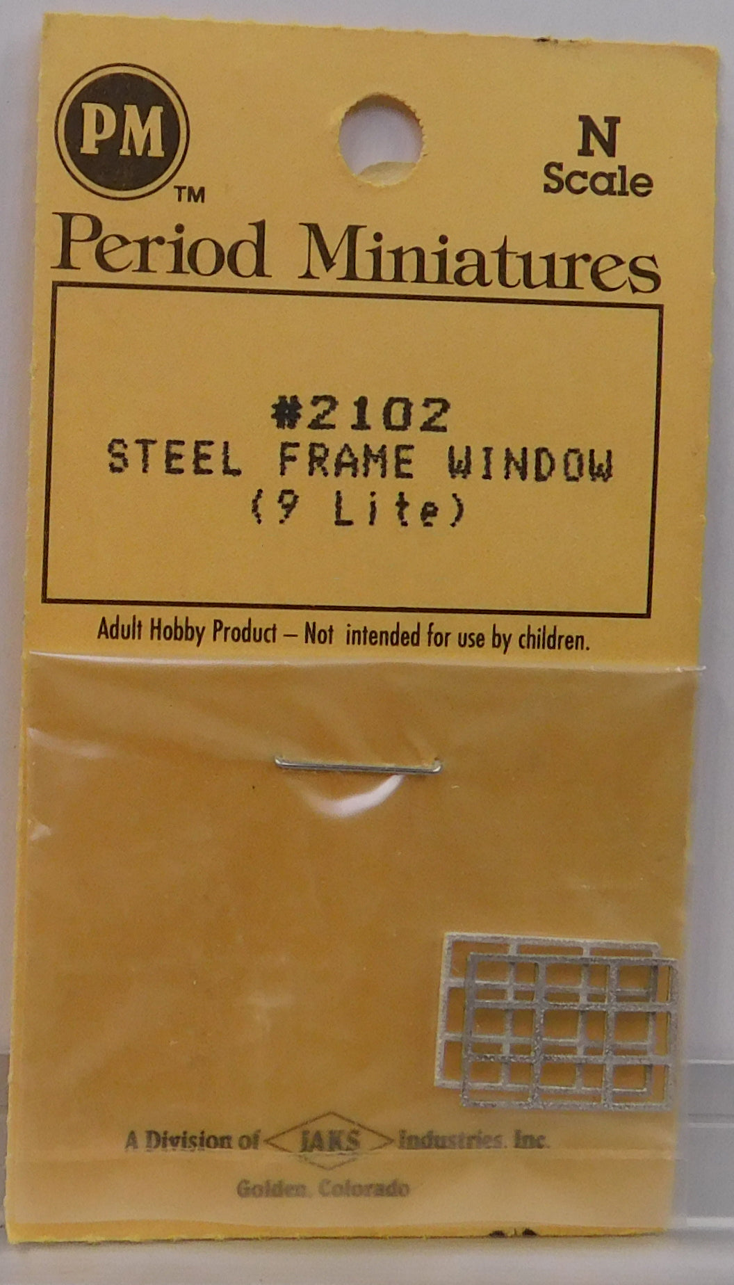 Period Miniatures 2102 N Steel Frame 9-Light Windows (Pack of 2)