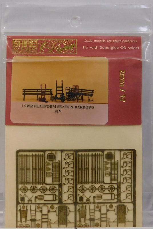 Shire Scenes S1V Z LSWR Platform Seats & Barrows Etched Metal Kit