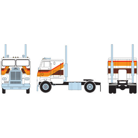 Athearn 78767 HO Owner-Operator Freightliner With 2 Axles RTR (Orange/Brown)