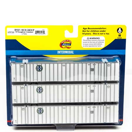 Athearn 72535 HO Burlington Northern Santa Fe/Hub 53' Stoughton Container #3 (3)