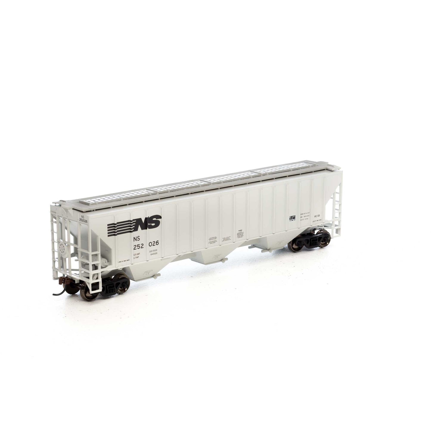 Athearn 14717 HO Norfolk Southern PS 4740 3-Bay Covered Hopper Car RTR #252026