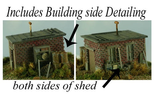 Model Tech Studios D0219P HO Built Up Structure Brick Shed Style #1