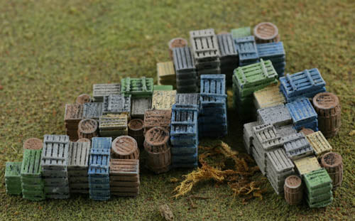 Model Tech Studios D1065 N Detail Fruit - Produce Crates and Barrel Piles