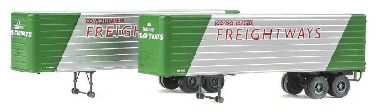 Walthers 949-2414 HO Consolidated Freightways 35' Fluted-Side Trailer (Set of 2)