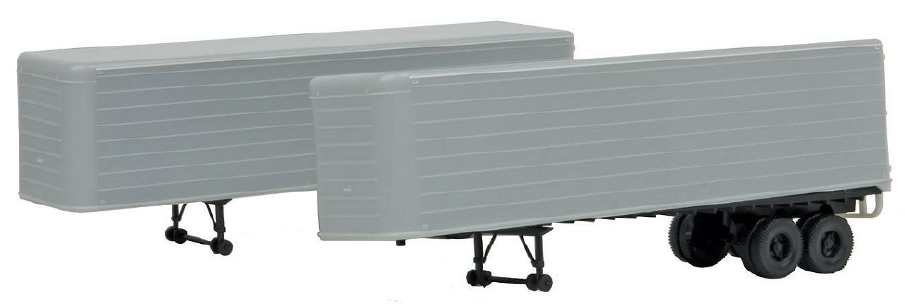 Walthers 949-2400 HO Undecorated 5' Fluted-Side Trailer Kit (Set of 2)