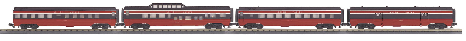 MTH 30-67969 O Lehigh Valley 60' Streamlined Passenger Car Set (Set of 4)