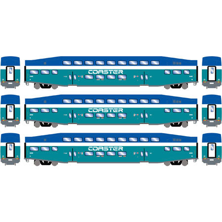 Athearn 26016 N Coaster RTR Bombardier Coaches (3)