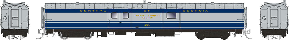 Rapido Trains 506016 N Central of Georgia 73' Smooth Side Baggage-Express #453