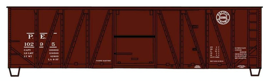 Accurail 4122 HO Pacific Electric 40' Single Sheath Wood Box Car Kit #10295