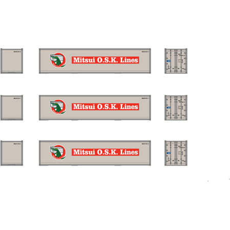 Athearn 12173 HO Mitsui OSK Lines RTR 40' Smooth Containers (Set of 3)