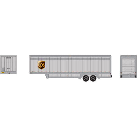 Athearn 29450 HO UPS 40' Drop Sill Parcel Trailer #708688