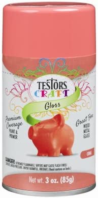 Testors 304359 Coral Gloss Craft Acrylic Paint - 3 oz. Spray Can