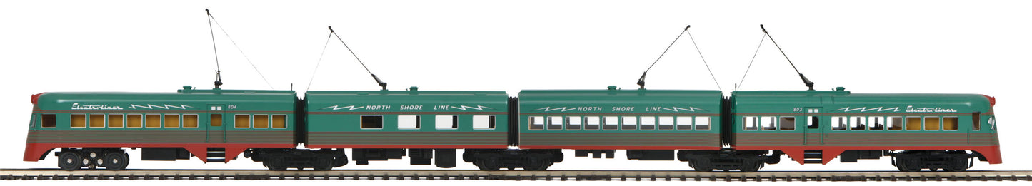 MTH 20-20754-1 North Shore Line Electroliner O Gauge Electric Train Set w/PS 3.0