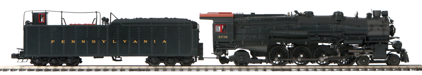 MTH 20-3695-1 O PRR 4-8-2 M-1b Mountain Steam w/ P-S 3.0 Hi-Rail Wheels #6736