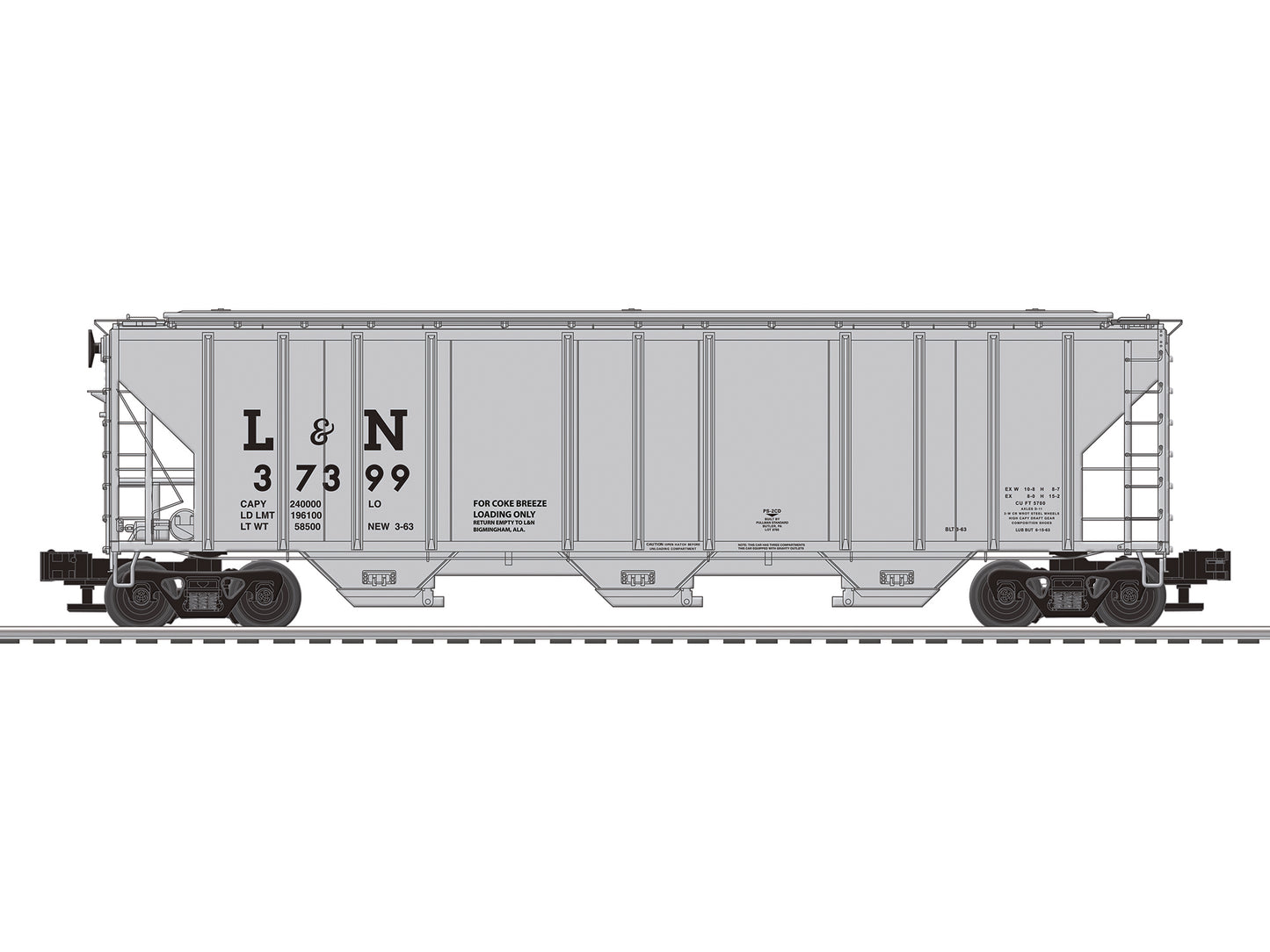 Lionel 6-84124 O Louisville & Nashville PS-2CD Covered Hopper