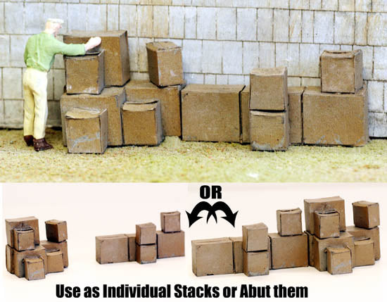 Model Tech Studios SD339 S Cardboard Box Piles (24)
