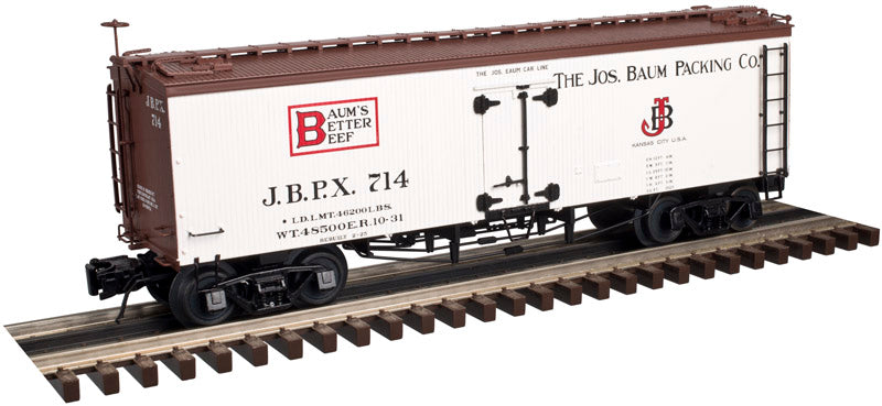 Atlas 3001424-2 O Baum's Better Beef 36' Wood Refrigerator Car (3-Rail) #715
