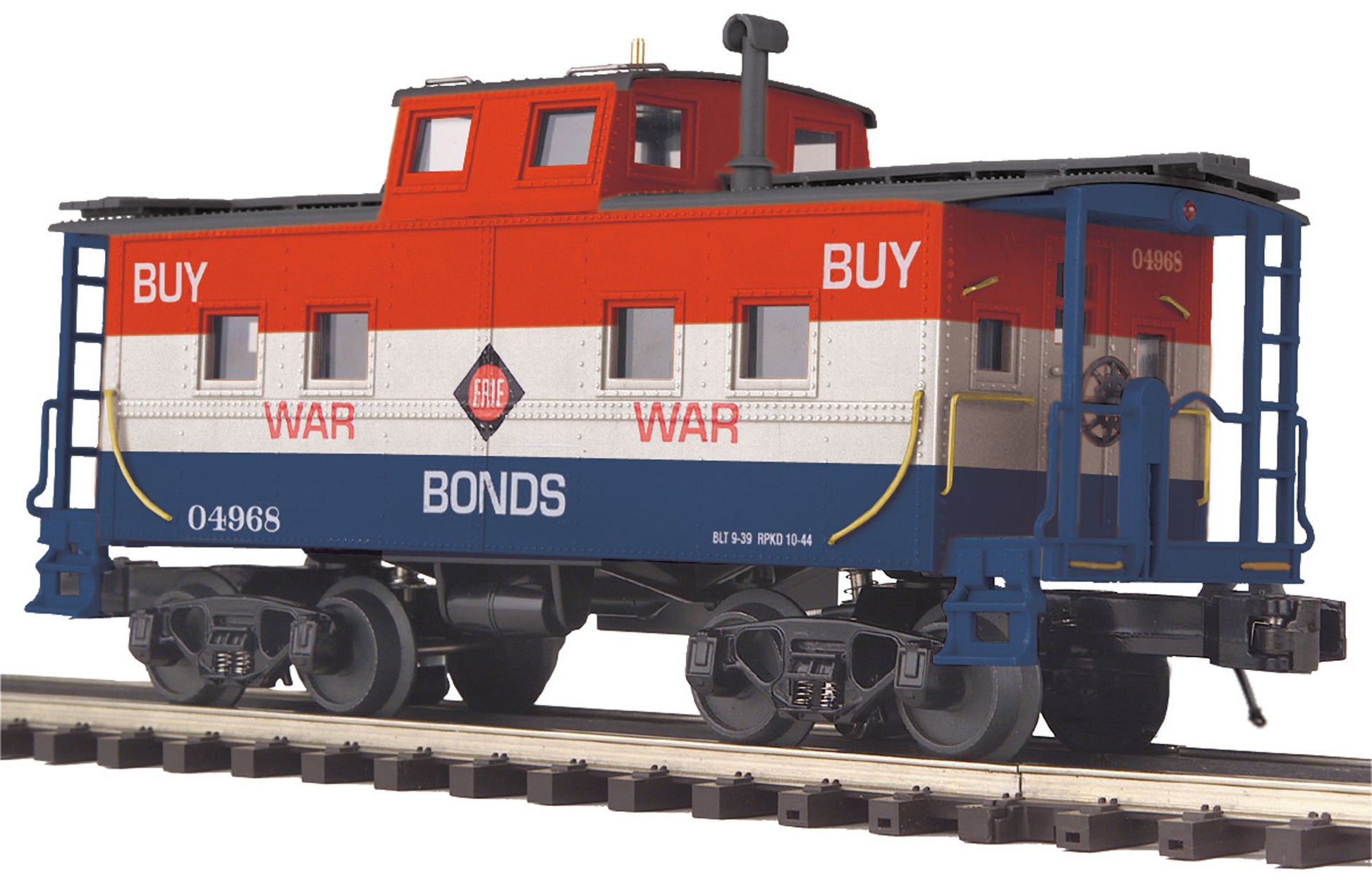 MTH 20-91602 O Erie Steel Caboose (Center Cupola) (Buy War Bonds)