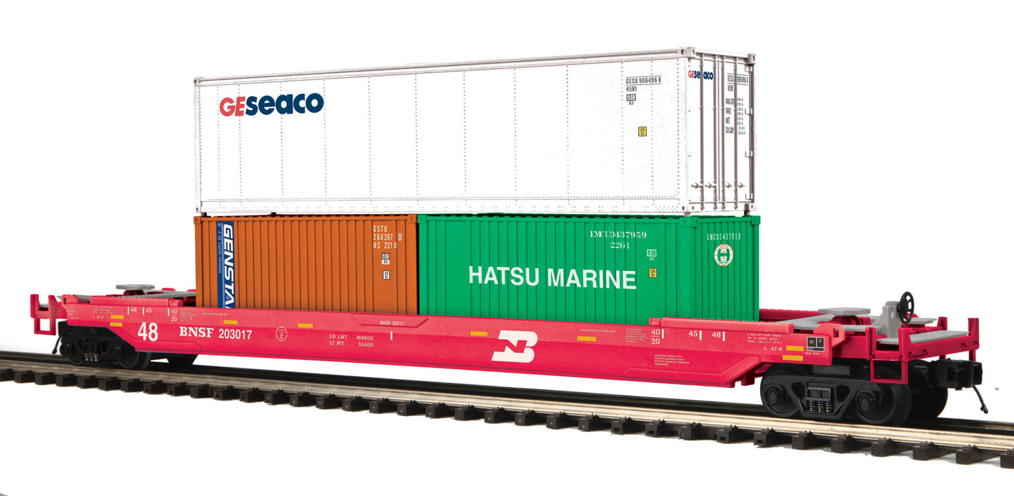 MTH 20-95229 O Burlington Northern Santa Fe Husky Stack Car