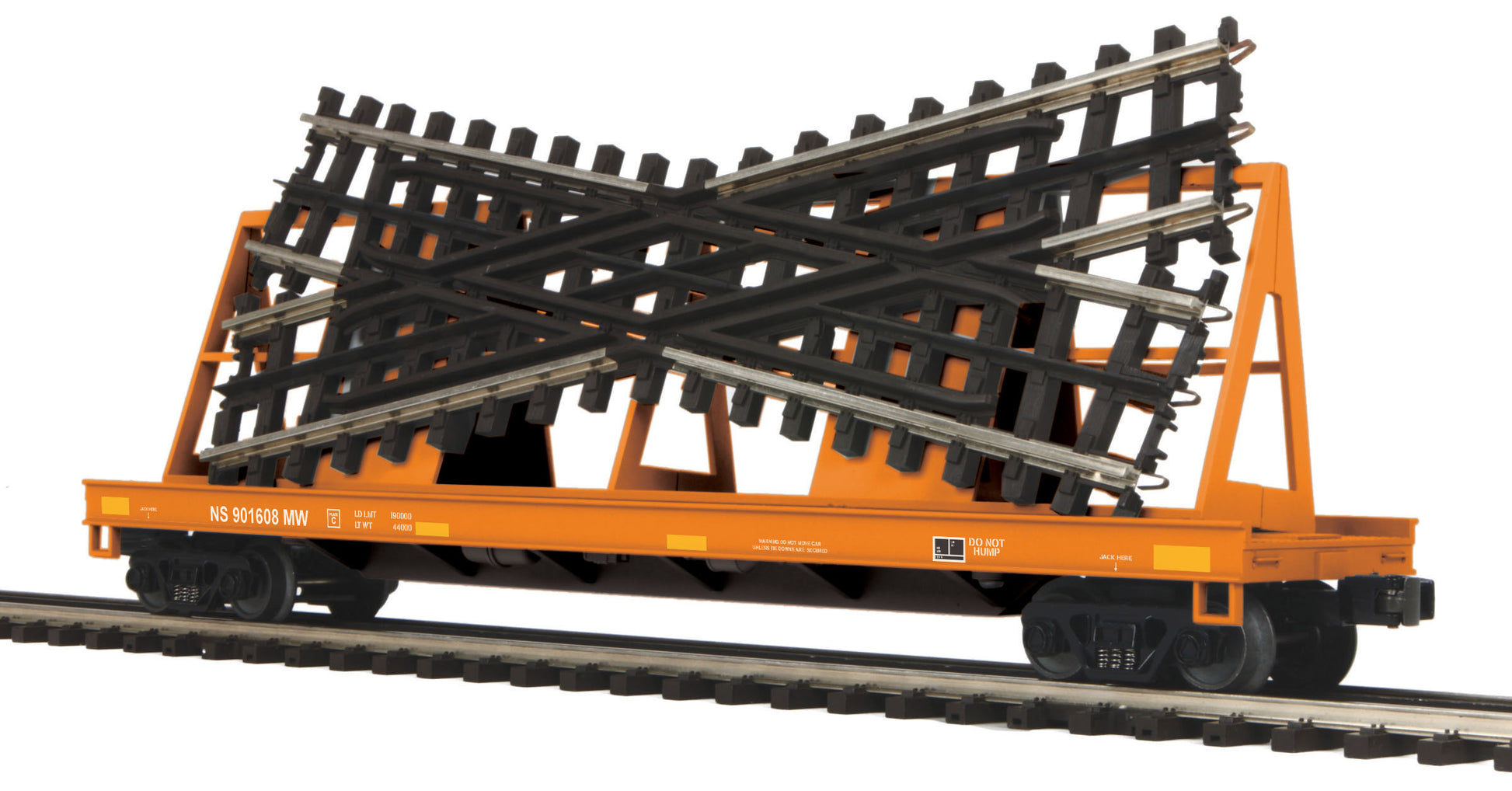MTH 20-95233 O Norfolk Southern 60' Flat Car with ScaleTrax Crossover