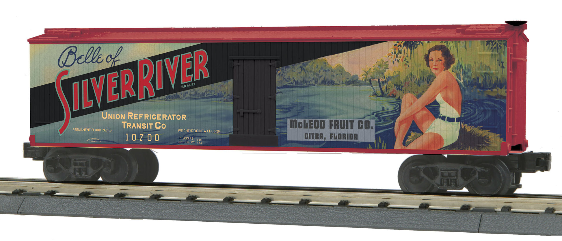 MTH 30-78192 O Silver River Fruit 40’ Woodsided Reefer Car #10700