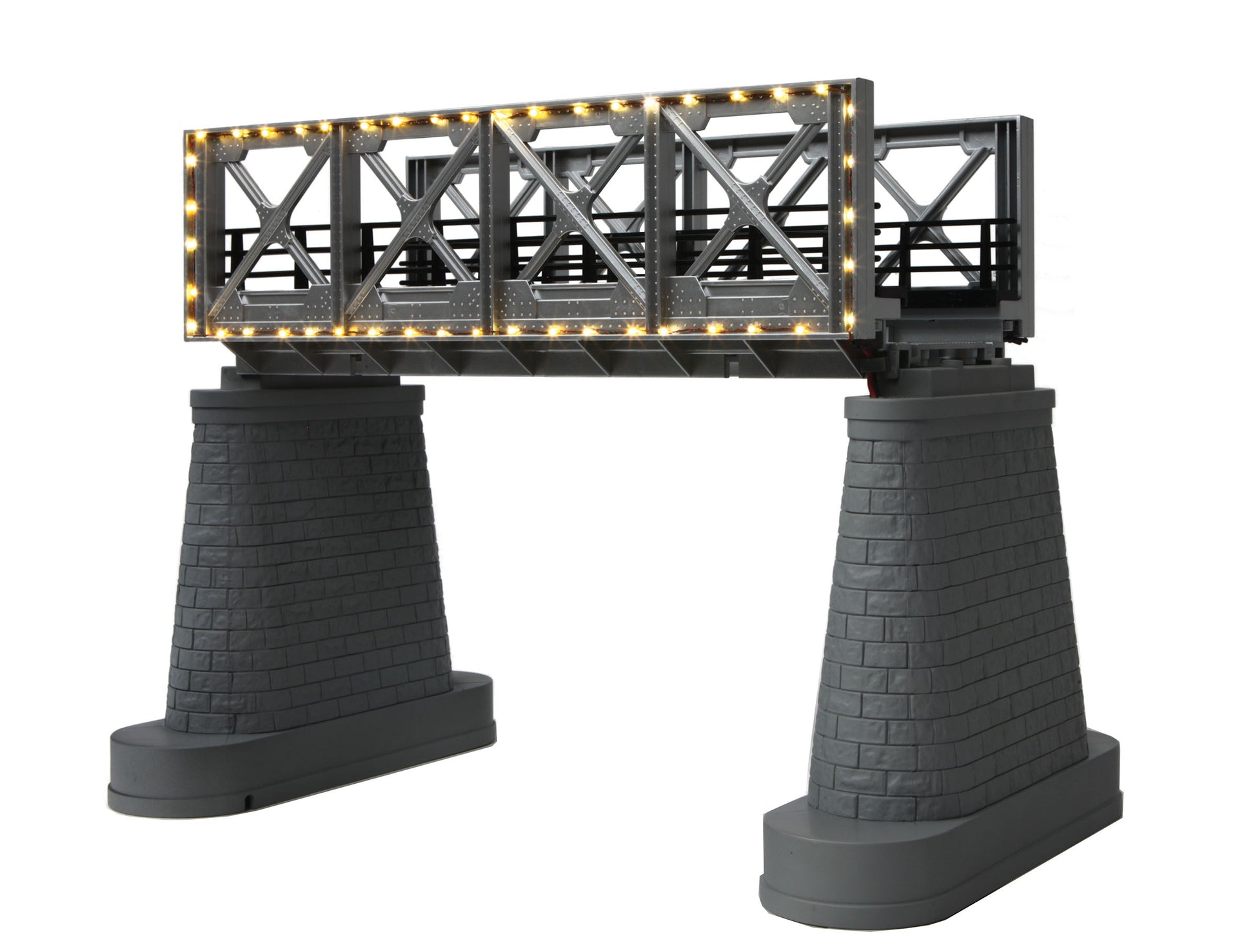 MTH 40-1118 O Gauge Bridge Girder with Operating White Lights - Silver