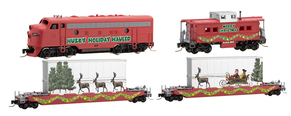 MicroTrains 99421080 Husky Holiday Hauler Z Gauge Diesel Freight Train Set