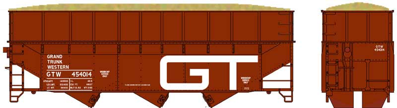 Bowser 60211 HO Grand Trunk Western 70 Ton Wood Chip Hopper Car Kit #454010
