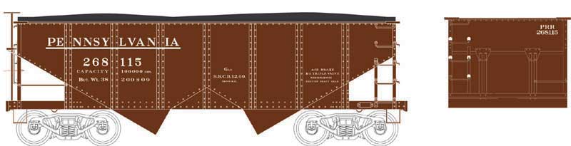 Bowser 60183 HO Pennsylvania Railroad GLa 2-Bay Hopper Car Kit #268115