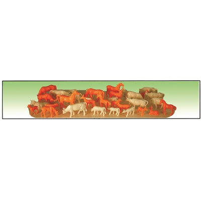 Model Power 6171 O Unpainted Animals (Set of 36)