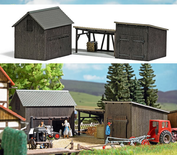 Busch 1595 HO Wooden Sheds and Shelter