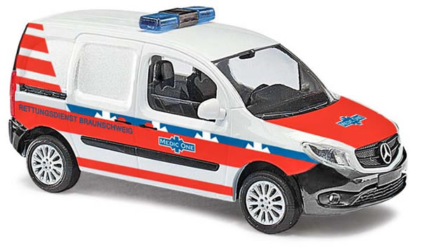 Busch 50610 HO 2012 Mercedes-Benz Citan Kasten Cargo Van - Medic One Ambulance