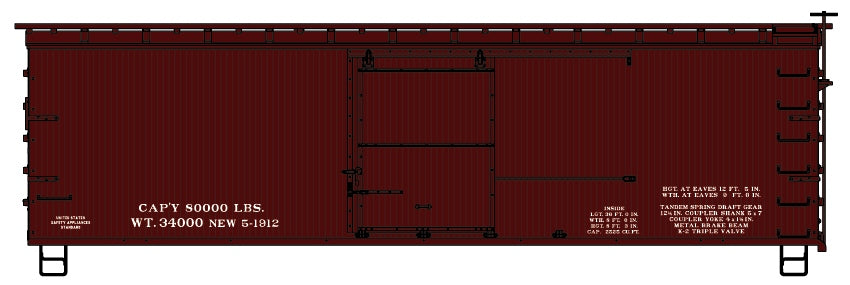 Accurail 1898 HO Data Only-Mineral Red 36' Double Sheath Wood Boxcar Kit