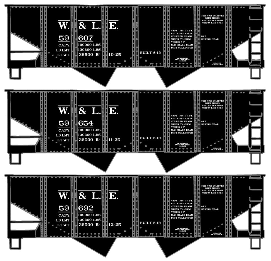 Accurail 24334 HO Wheeling & Lake Erie USRA Twin Hopper #59607, 59654, 59692