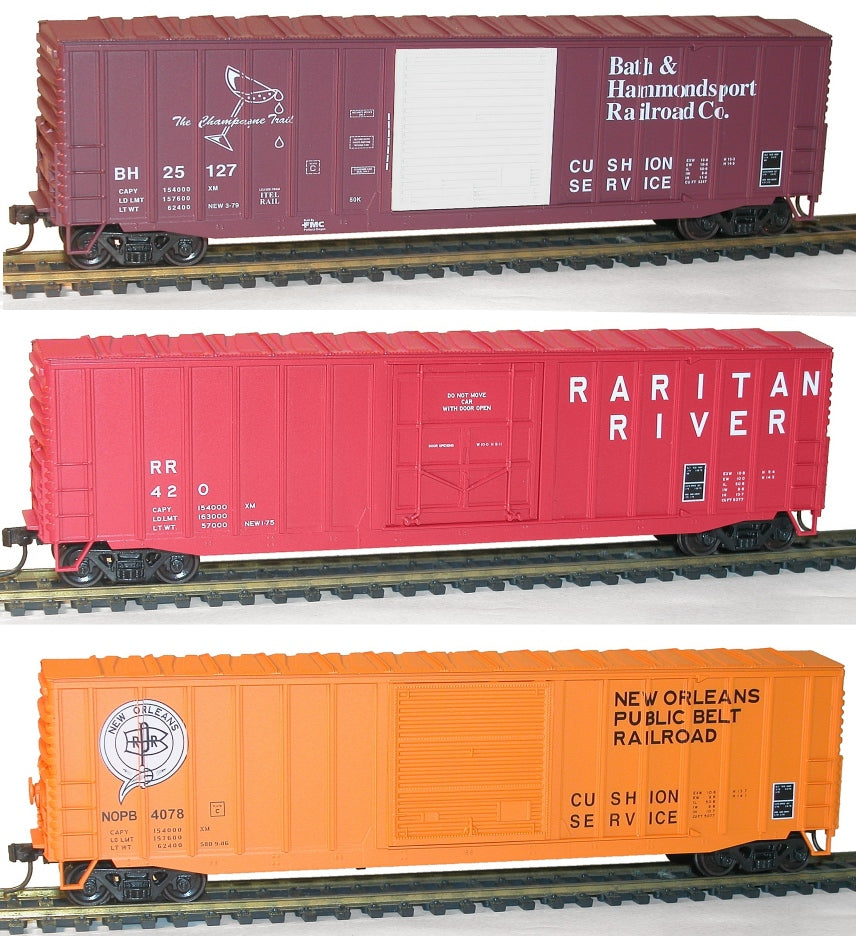 Accurail 8090 HO B&H Rail, RRRR, NOPB 50' Exterior Post Steel Boxcar (Set of 3)