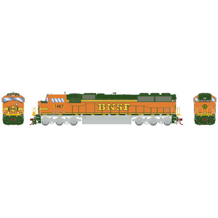 Athearn G67428 HO BNSF RTR SD60M Diesel Locomotive with DCC & Sound #1467