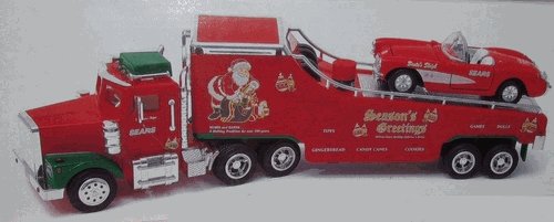 RMT 1999 O Christmas Season's Greetings Car Carrier Truck with Corvette