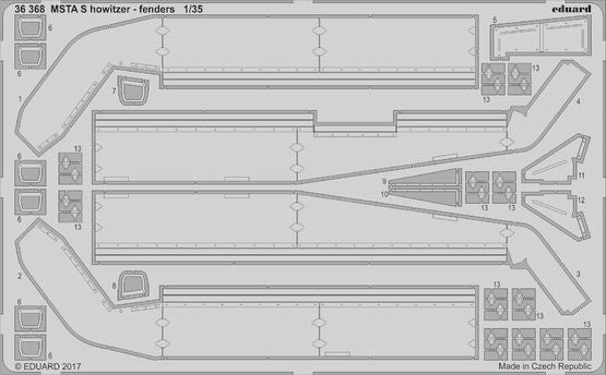 Eduard 36368 1:35 MSTA S Howitzer - Fenders Photo Etched Set for ZVEZDA