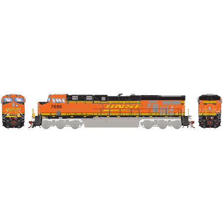 Athearn G83108 HO BNSF/Yellow ES44DC Diesel Locomotive w/DCC & Sound #7695