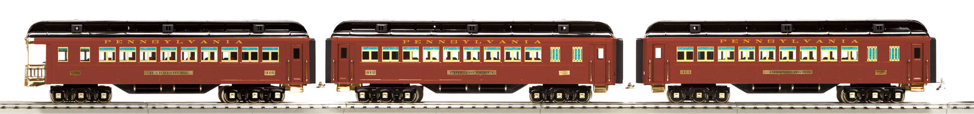 MTH 11-40103 Std. Gauge Pennsylvania Tuscan Tinplate State Set (Set of 3)