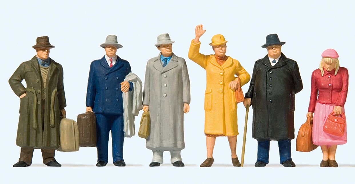 Preiser 65366 O Standing Passenger Figures (Set of 6)