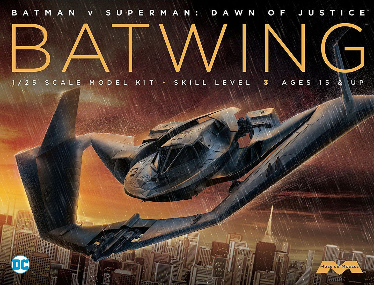 Moebius Models 969 1:25 Batman Vs Superman: Dawn of Justice Batplane Model Kit
