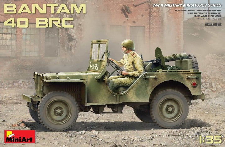 MiniArt 35212 1:35 WWII Bantam 40BRCCar with Gun & Crew (Set of 6) Vehicle Kit