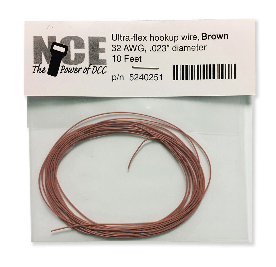 NCE 0251 HO Strand Ultra Flex Wire 10' 32 AWG, Brown
