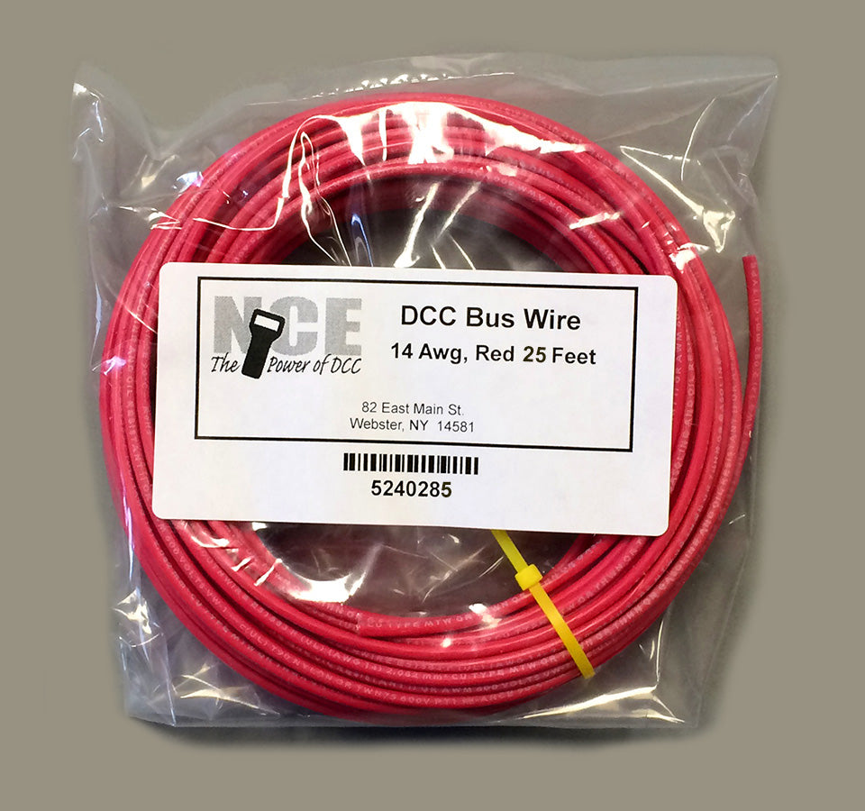 NCE 0285 HO DCC Main Bus Wire Red 25'