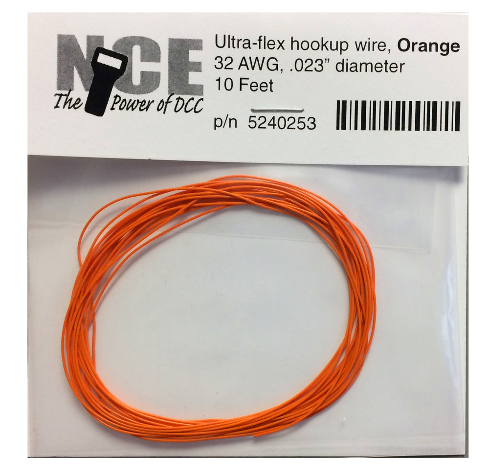 NCE 0253 HO Strand Ultra Flex Wire 10' 32 AWG, Orange
