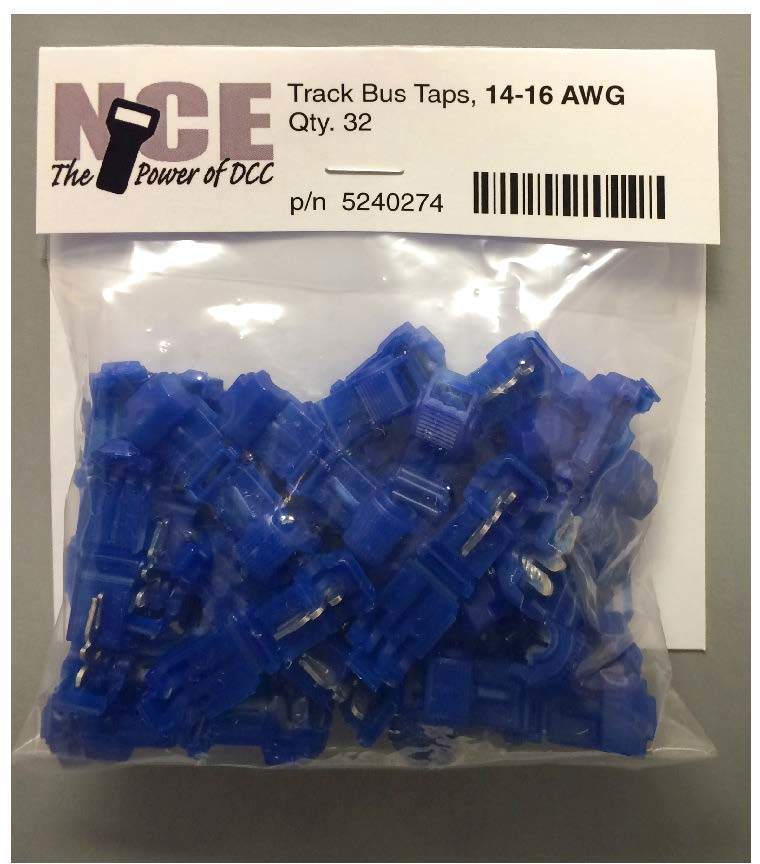 NCE 0274 HO 14-16 AWG Track Bus Taps Blue (Bag of 32)