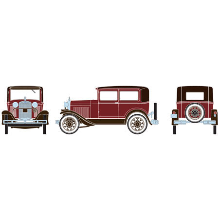 Athearn 26401 1:87 HO Burgundy Model A Sedan Ready-to-Roll