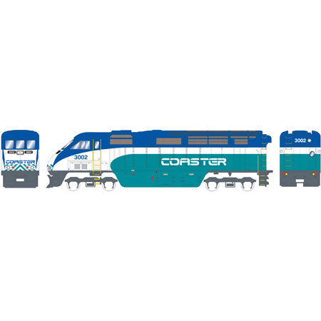 Athearn 98798 HO Coaster RTR  F59PHI Diesel Locomotive with DCC & Sound #3002
