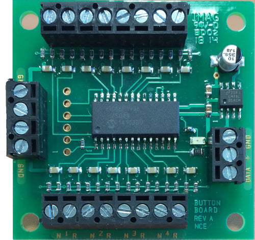 NCE 0152 Button Board Add on for Switch8 MK2 Switch Machine Decoder ...